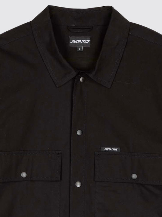 Short-sleeved Cotton Shirt Black