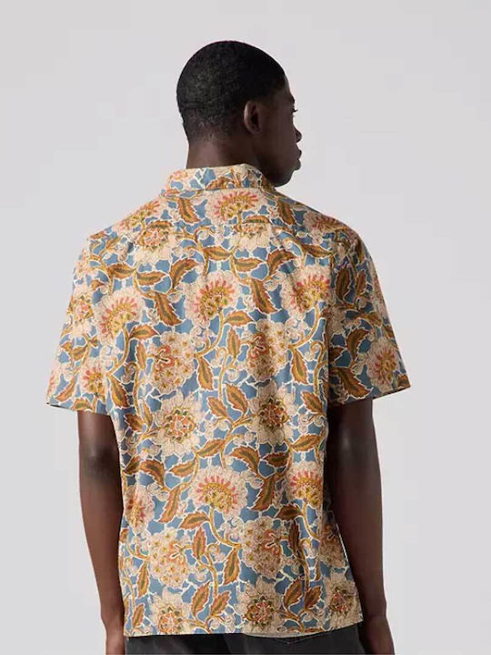 The Sunset Camp Short-sleeved Shirt in Wide Line Floral Multi Colour
