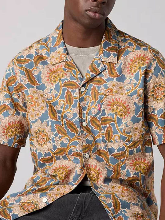 The Sunset Camp Short-sleeved Shirt in Wide Line Floral Multi Colour