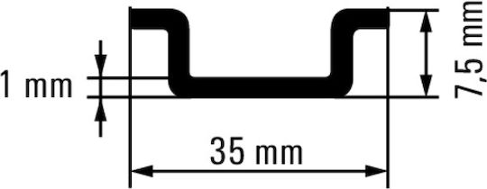 Weidmüller Ts 35x7.5/ll 2m St Sz Релса Din Тип Стоманена Перфорирана Галванизирана Пасивирана 35 X 7.5 мм 1 м 2 Броя
