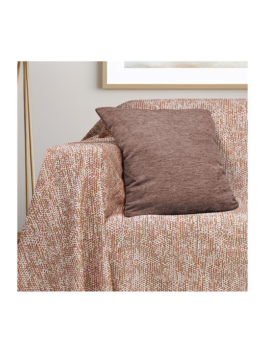 Lino Home Saphire Sofa Throw 2 Sides 180x250cm Terracotta