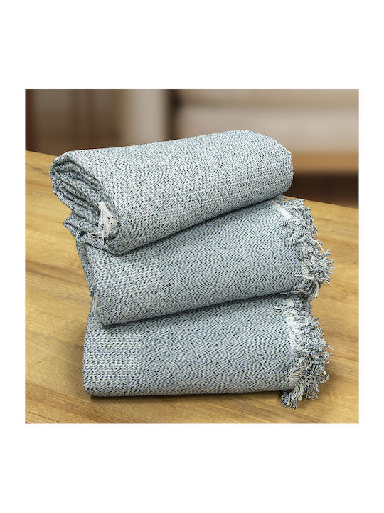 Lino Home Mirages Ριχτάρι Τριθέσιου Καναπέ Chenille 180x300εκ. Petrol