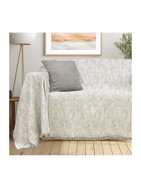 Lino Home Saphire Three-Seater Sofa Throw 2 Sides 180x300cm Khaki