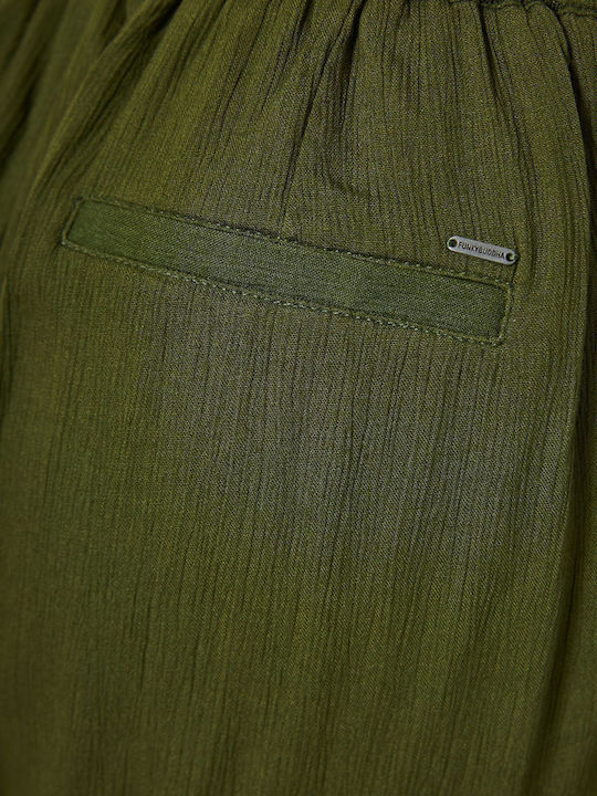 Women's High Waist Pantaloons with Rubber Band in Loose Fit Hunter Green