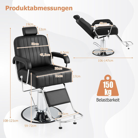 Costway Hairdresser Chair with Adjustable Height and Hydraulic Lifting