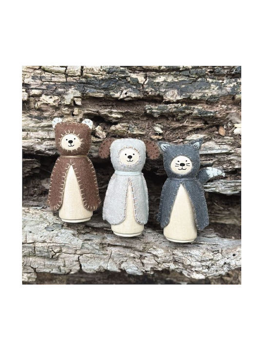 Synchronia Decorative Dog made of Wood 7x3x3.5cm 1pcs