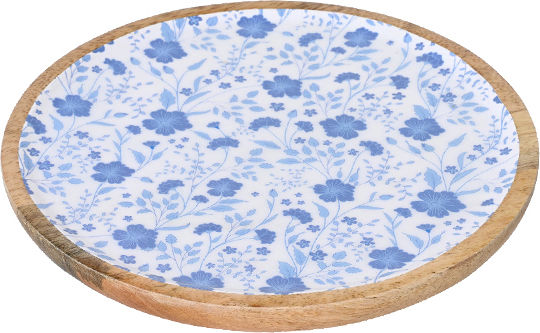 Kaemingk Holz Rund Serviertablett in Blau Farbe 30x30x30cm 1Stück Kaemingk Holz Rund Serviertablett in Blau Farbe 30x30x30cm 1Stück