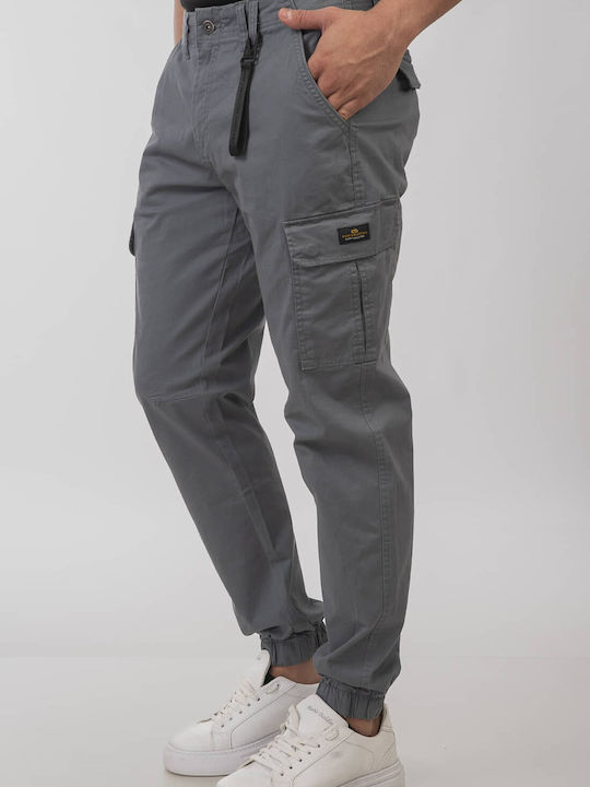 Men's Cargo Elastic Slim Fit Trousers Blue