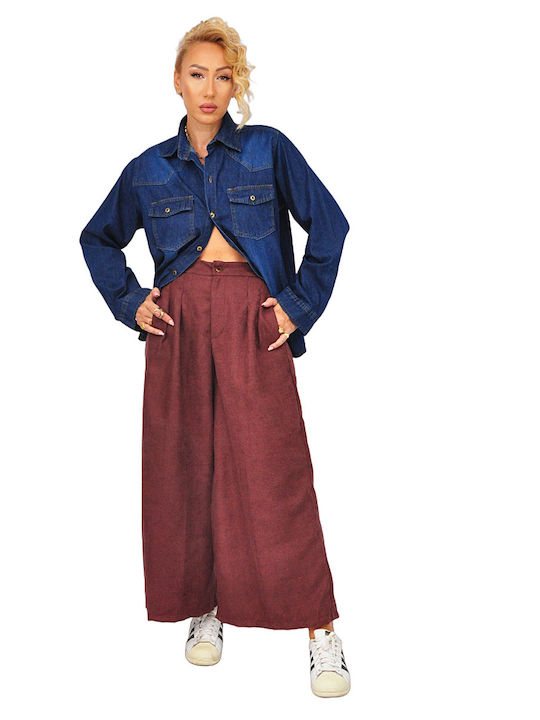 Langärmelig Damen Denim Hemd Dark Blue