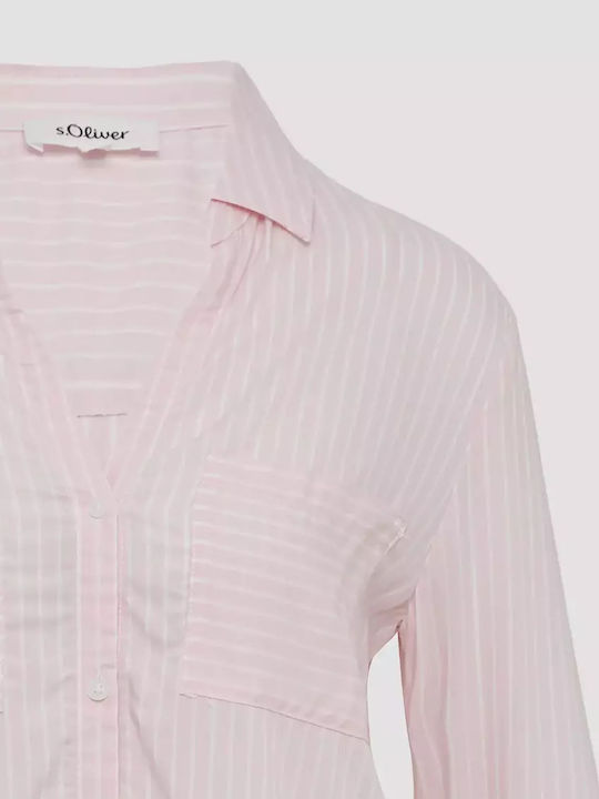 Μακρυμάνικο Γυναικείο Πουκάμισο Soft Rose Ριγέ