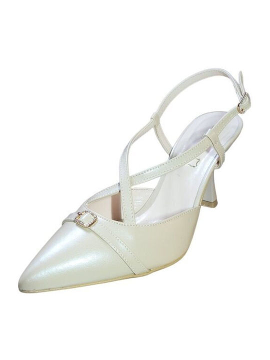 Pointed Toe Beige Heels