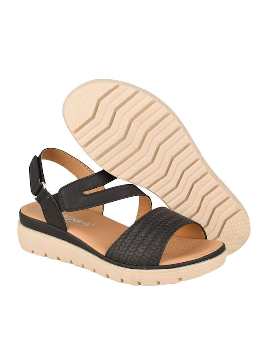 Women's Flat Sandals Anatomic in Black Color