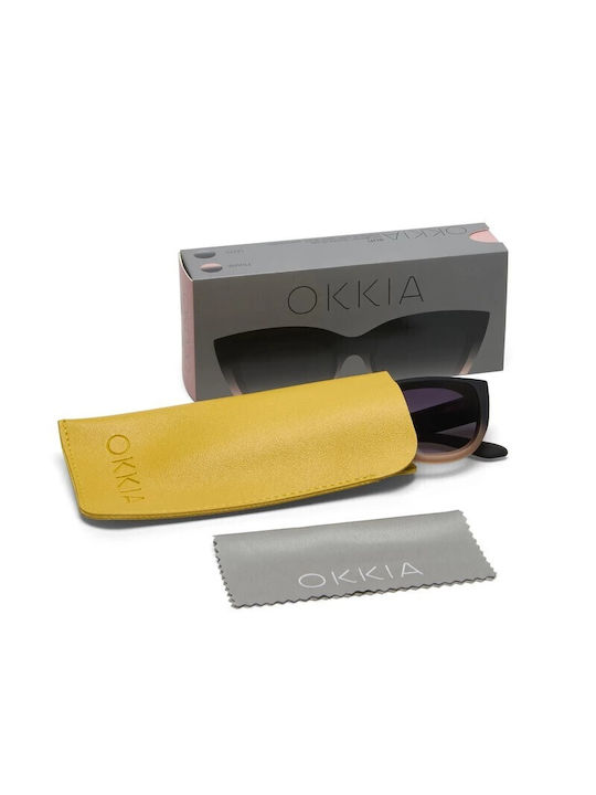 Okkia Silvia Γυναικεία Γυαλιά Ηλίου με Μαύρο Κοκκάλινο Σκελετό και Γκρι Ντεγκραντέ Φακό OK020BP