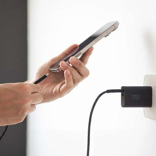 Native Union Φορτιστής Χωρίς Καλώδιο GaN με Θύρα USB-A και Θύρα USB-C 45W Power Delivery Μαύρος