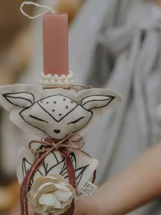White Goose Charming Deer Candle 25 Cm