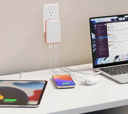 Twelve South Φορτιστής Χωρίς Καλώδιο GaN με 4 Θύρες USB-C 120W Power Delivery Λευκός (PlugBug)