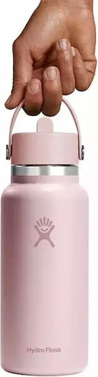 Hydro Flask Wide Mouth Flex Μπουκάλι Θερμός Ανοξείδωτο 1lt Trillium με Καλαμάκι