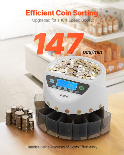 Vevor Money Counter with Speed 147 Coins per Minute YBQDJOY8ZFJJXVW7GV2