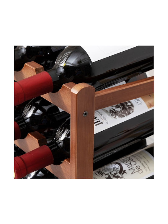 eBest Free Standing Wooden Wine Rack Brown 43x23.5x15cm