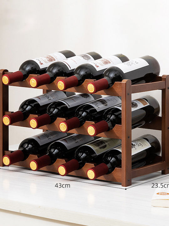 eBest Free Standing Wooden Wine Rack Brown 43x23.5x27cm