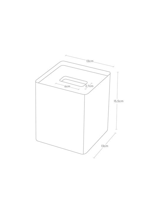 Yamazaki Θήκη για Χαρτομάντηλα Μεταλλική Λευκή 13x13x15.5cm