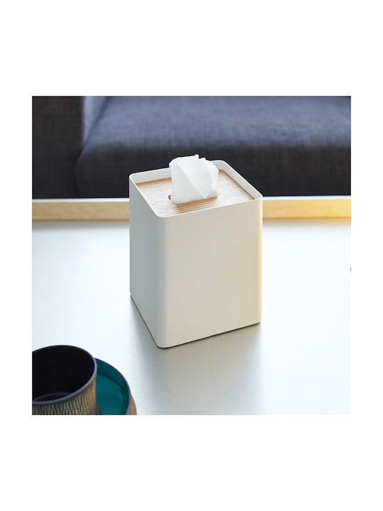 Yamazaki Θήκη για Χαρτομάντηλα Μεταλλική Λευκή 13x13x15.5cm