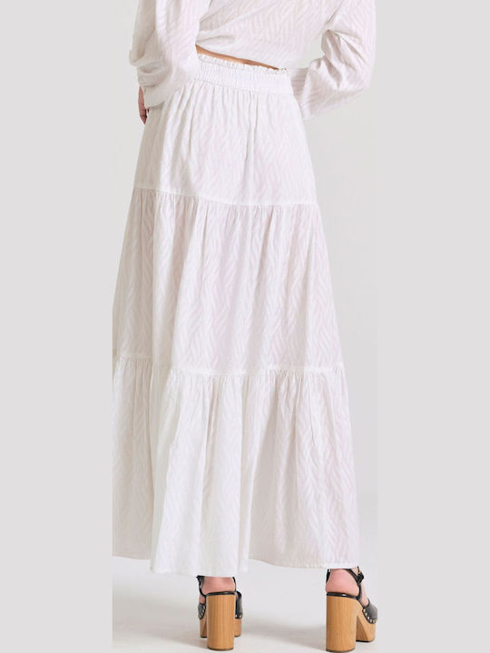 High-waisted Maxi Skirt White