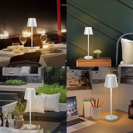 Table Lamp LED with White Shade and Base Table Lamp LED with White Shade and Base
