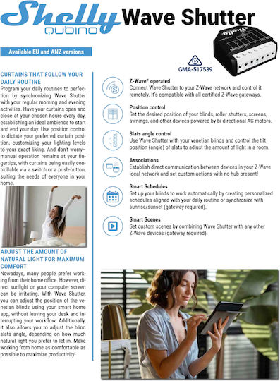 Shelly Wave Shutter Smart Switch 10A