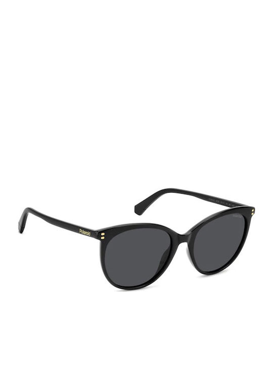 Polaroid Damentragen Sonnenbrille mit Schwarzem Horn umrandetem Rahmen und Grauen Gläsern PLD6231/S 807/M9