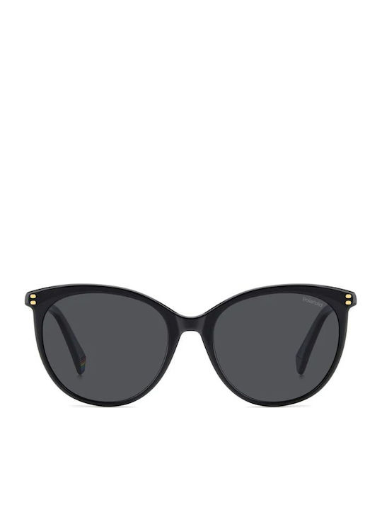 Polaroid Damentragen Sonnenbrille mit Schwarzem Horn umrandetem Rahmen und Grauen Gläsern PLD6231/S 807/M9