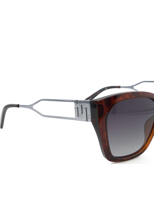 Invu Women's Sunglasses with Brown Tartaruga Frame and Gray Gradient Lens IB22500B