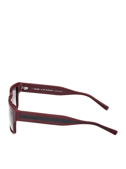 Timberland Men's Sunglasses with Burgundy Plastic Frame and Gray Gradient Lens TB9336-H 67D