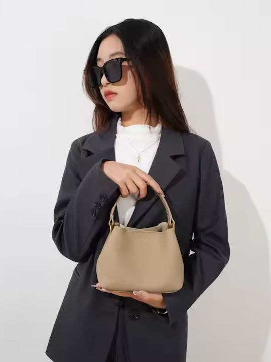 Leather Women's Bag Shoulder Beige
