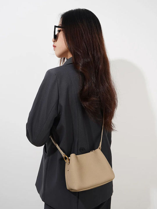 Leather Women's Bag Shoulder Beige