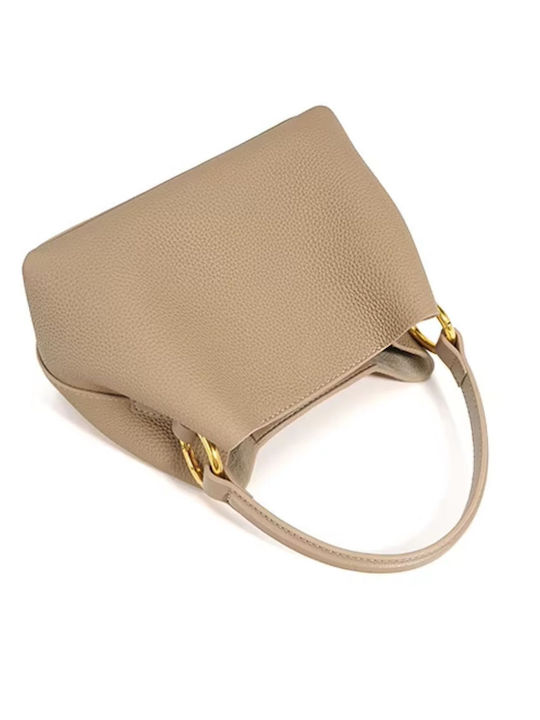 Leather Women's Bag Shoulder Beige