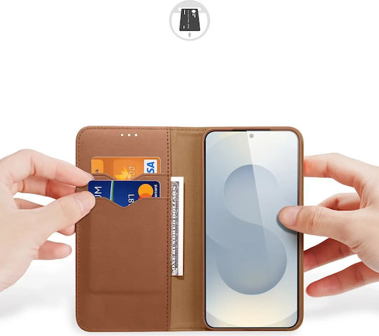 Dux Ducis Hivo Buchen Sie Leder / Silikon Braun (Galaxy S25)