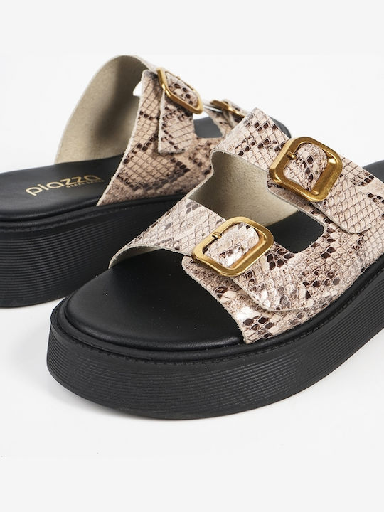 Women's Flat Sandals Flatforms Snakeprint