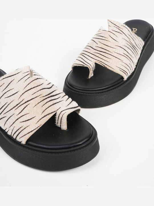 Women's Flat Sandals Flatforms in Ecru Color
