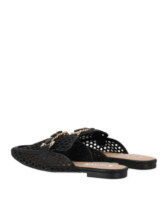 Mules with Chunky Heel in Black Color
