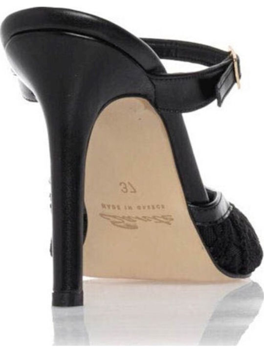 Mules with High Heel in Black Color