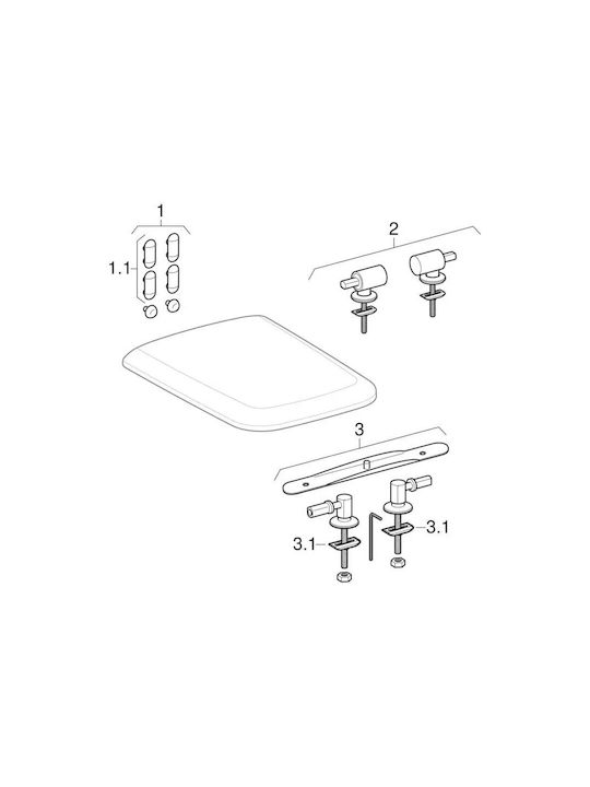 Geberit Icon Square Καπάκι Λεκάνης Πλαστικό Λευκό