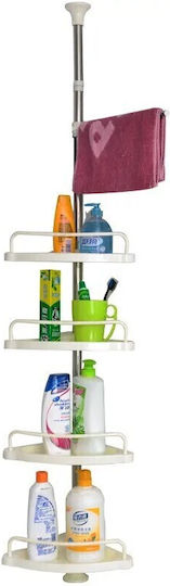 Eckmontierte Metallische Badezimmerregal 84x27x5.5cm Weiße Eckmontierte Metallische Badezimmerregal 84x27x5.5cm Weiße