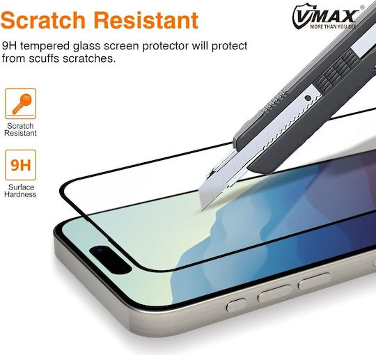 Vmax 9D Закалено стъкло Черен (Redmi 13 / Poco M6 4G)