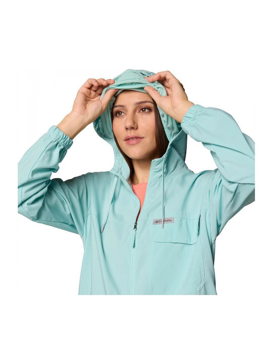 Women's Lifestyle Jacket for Winter with Hood Blue