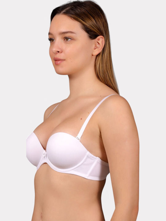 Λευκό Strapless Σουτιέν Push Up
