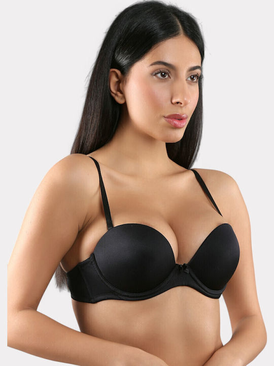 Μαύρο Strapless Σουτιέν Push Up