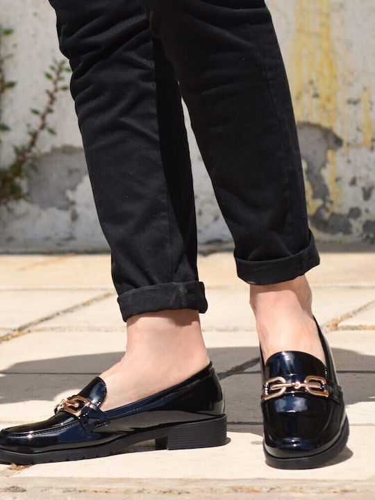 Λουστρίνι Γυναικεία Loafers σε Μαύρο Χρώμα