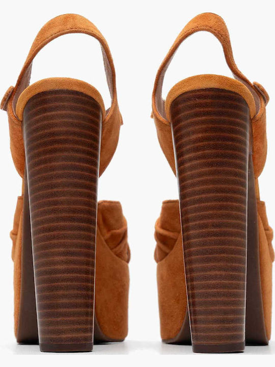 Fabric Sandals Tabac Brown