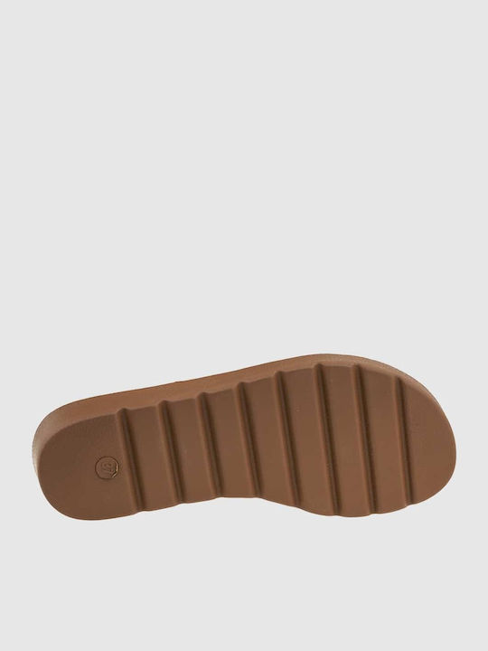 Women's Flat Sandals in Beige Color